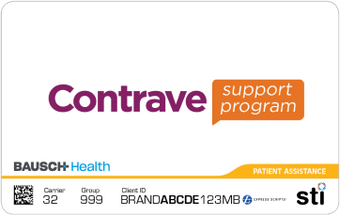 The CONTRAVE® Support Program patient card.